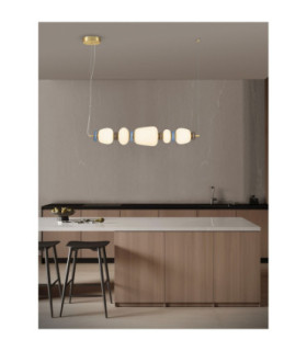 Palo Bar Pendant Ceiling Light Dark Brown Grey Blue Glossy Gold Triac Dimmable LED 28W 1680lm 3000K-2