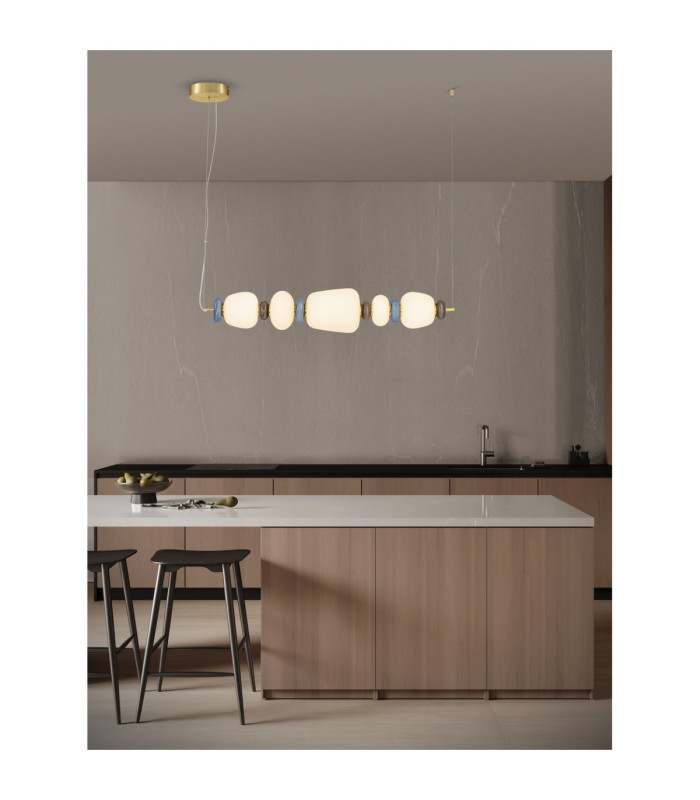 Palo Bar Pendant Ceiling Light Dark Brown Grey Blue Glossy Gold Triac Dimmable LED 28W 1680lm 3000K-2