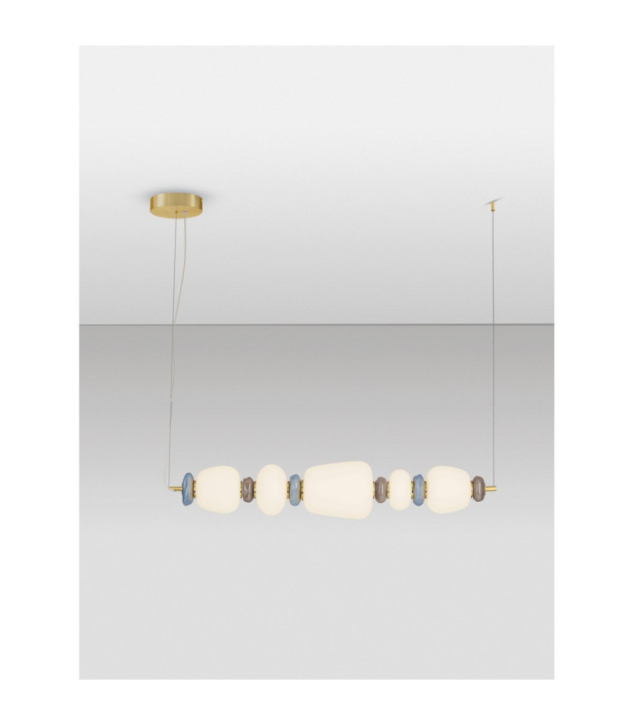 Palo Bar Pendant Ceiling Light Dark Brown Grey Blue Glossy Gold Triac Dimmable LED 28W 1680lm 3000K-4