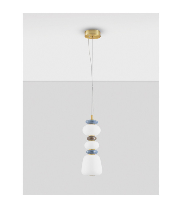 Palo Slim Pendant Ceiling Light Dark Brown Grey Blue Glossy Gold Triac Dimmable LED 20W 1200lm 3000K-3