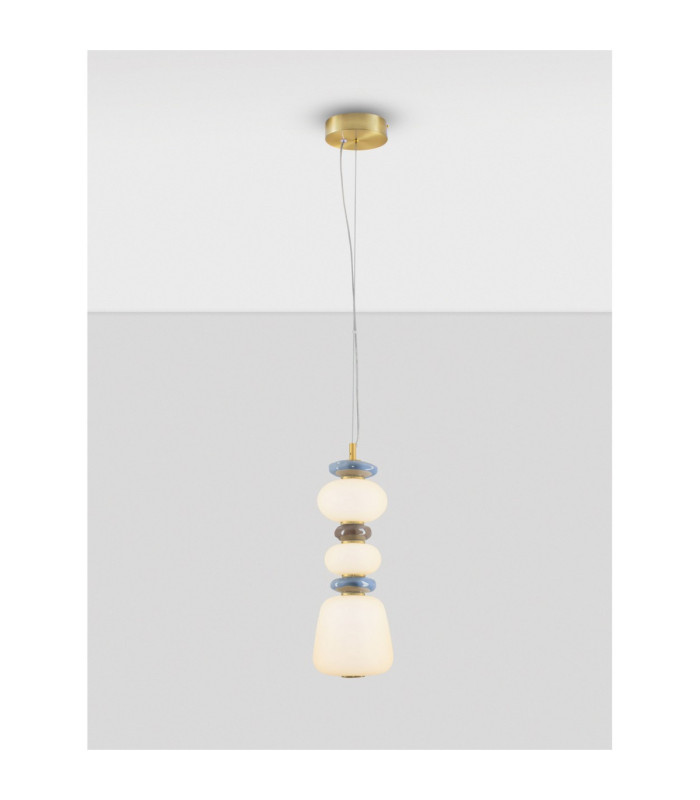 Palo Slim Pendant Ceiling Light Dark Brown Grey Blue Glossy Gold Triac Dimmable LED 20W 1200lm 3000K-4