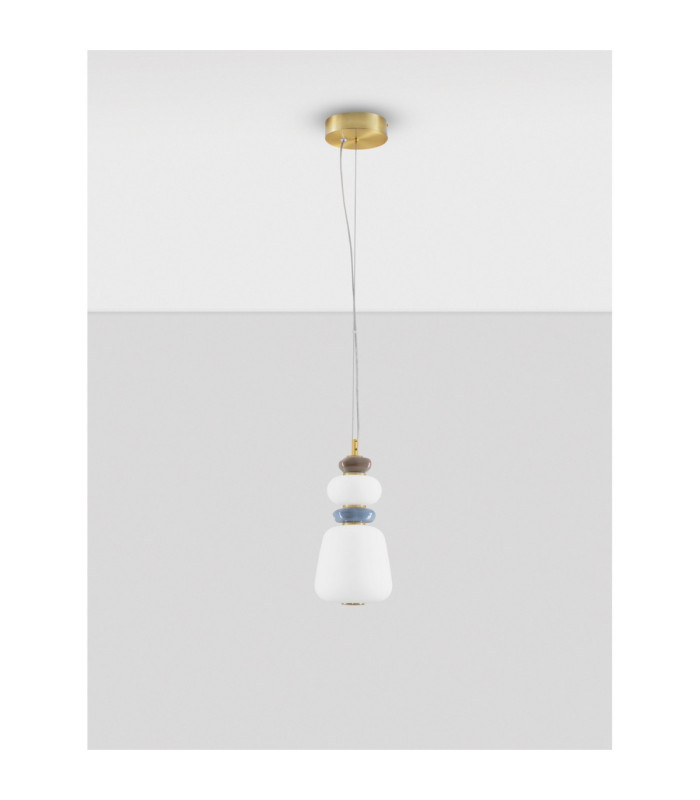 Palo Slim Pendant Ceiling Light Dark Brown Grey Blue Glossy Gold Triac Dimmable LED 12W 720lm 3000K-3