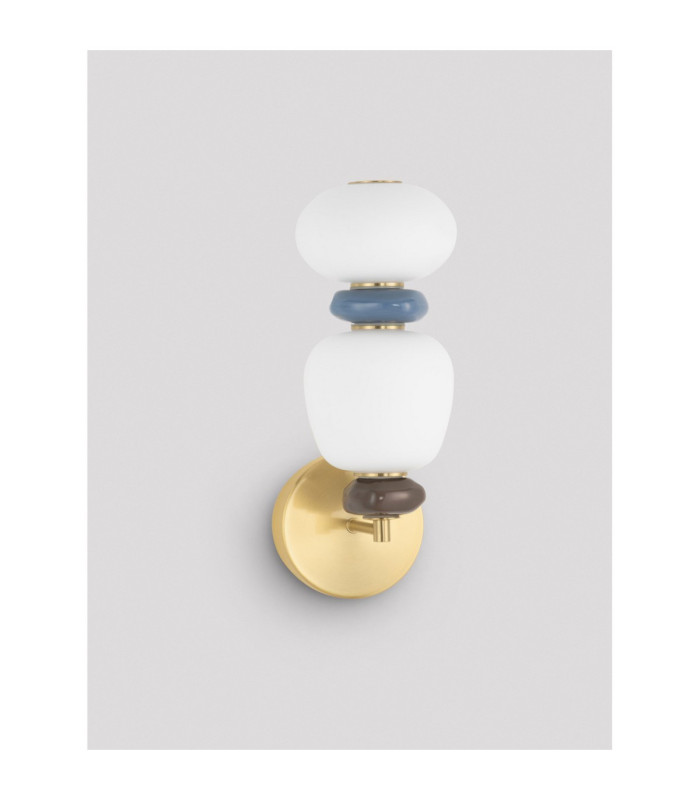 Palo Wall Lamp Dark Brown Grey Blue Glossy Gold Triac Dimmable LED 12W 720lm 3000K-6