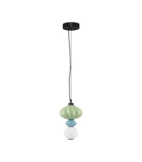 Oneta Slim Pendant Ceiling Light Sage Green Blue Matt Black Triac Dimmable LED 8W 520lm 3000K-1