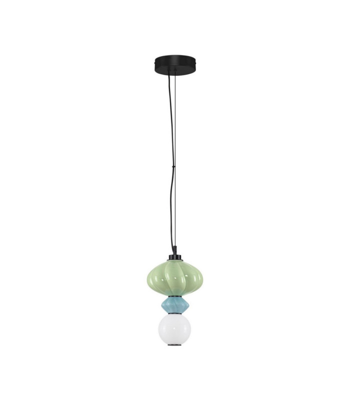 Oneta Slim Pendant Ceiling Light Sage Green Blue Matt Black Triac Dimmable LED 8W 520lm 3000K-1