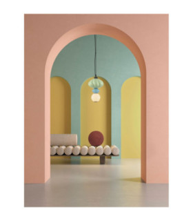 Oneta Slim Pendant Ceiling Light Sage Green Blue Matt Black Triac Dimmable LED 8W 520lm 3000K-2