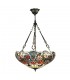 3 Light Large Inverted Ceiling Pendant Dark Bronze, Tiffany glass, E27 - 1