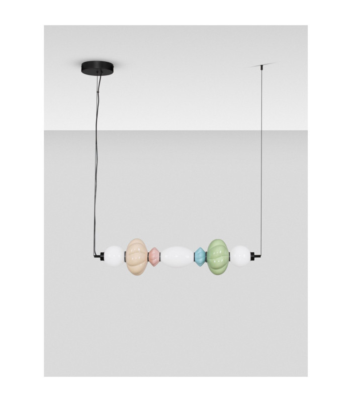Oneta Bar Pendant Ceiling Light Sage Green Blue Pink Beige Triac Dimmable LED 23W 1495lm 3000K-3
