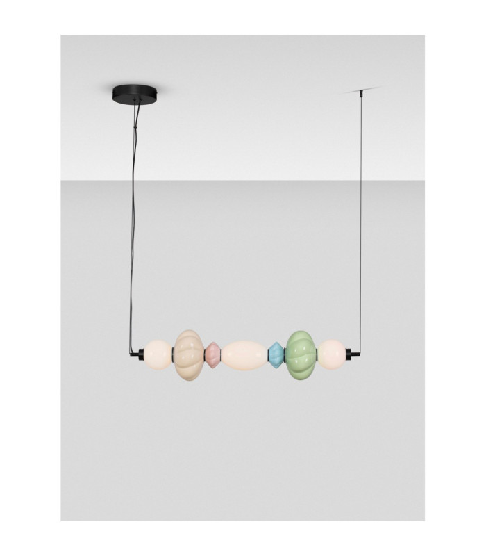 Oneta Bar Pendant Ceiling Light Sage Green Blue Pink Beige Triac Dimmable LED 23W 1495lm 3000K-4