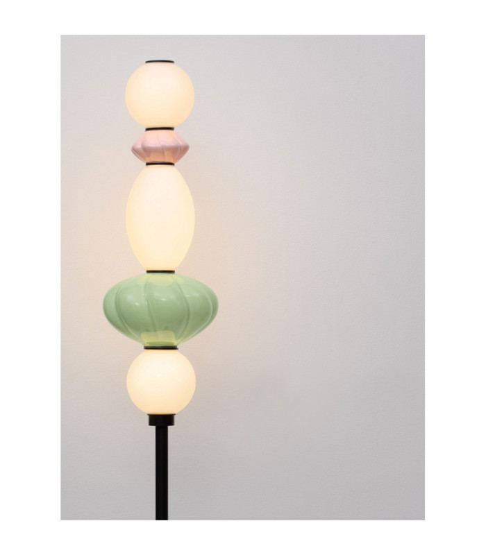 Oneta Floor Lamp Sage Pink Green Matt Black Dimmable LED 19W 1140lm 3000K-5