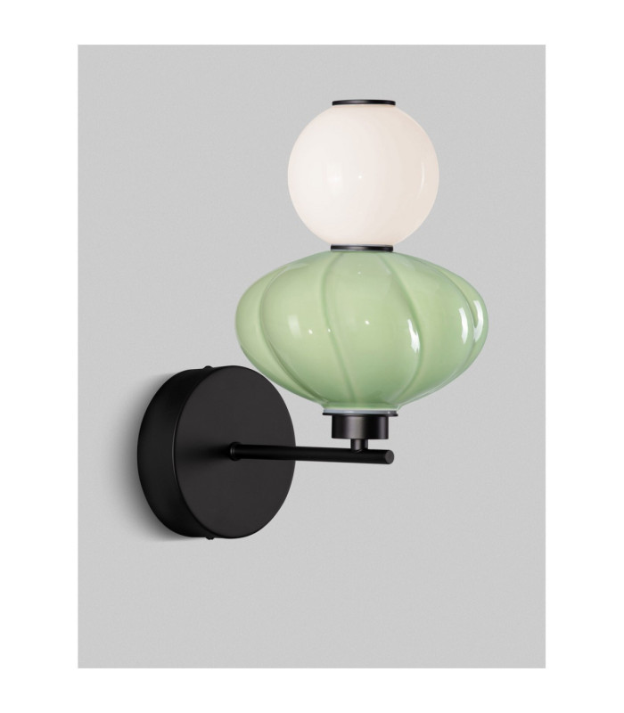 Oneta Wall Lamp Sage Green Matt Black Triac Dimmable LED 8W 520lm 3000K-4