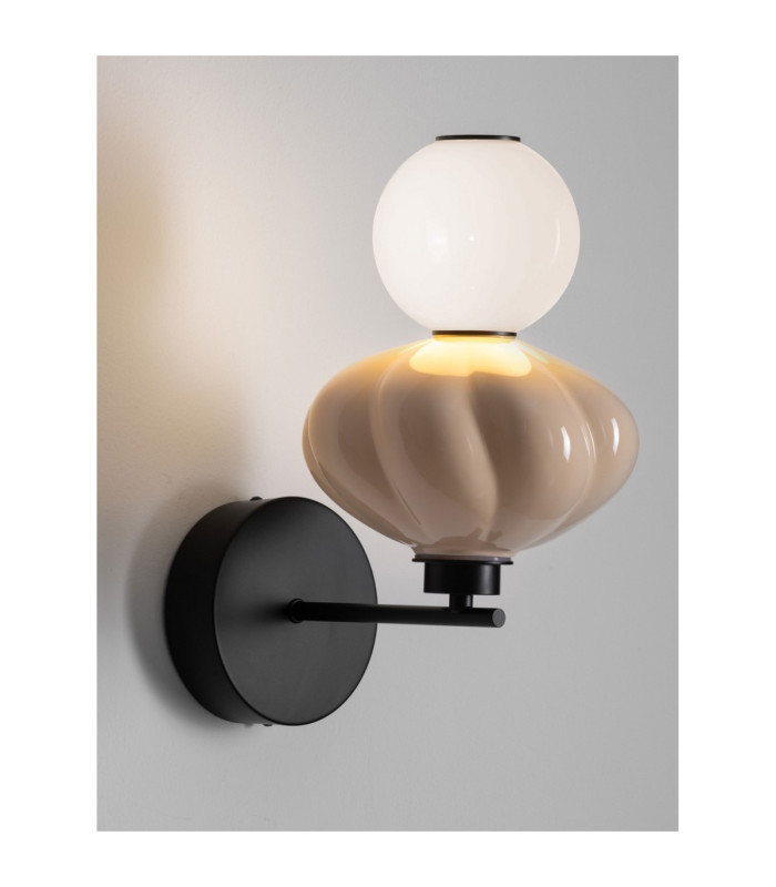 Oneta Wall Lamp Sage Beige Matt Black Triac Dimmable LED 8W 520lm 3000K-5