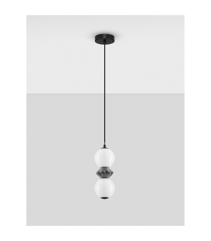 Pallina Slim Pendant Ceiling Light Dark Grey Matt Black Triac Dimmable LED 10W 600lm 3000K-3