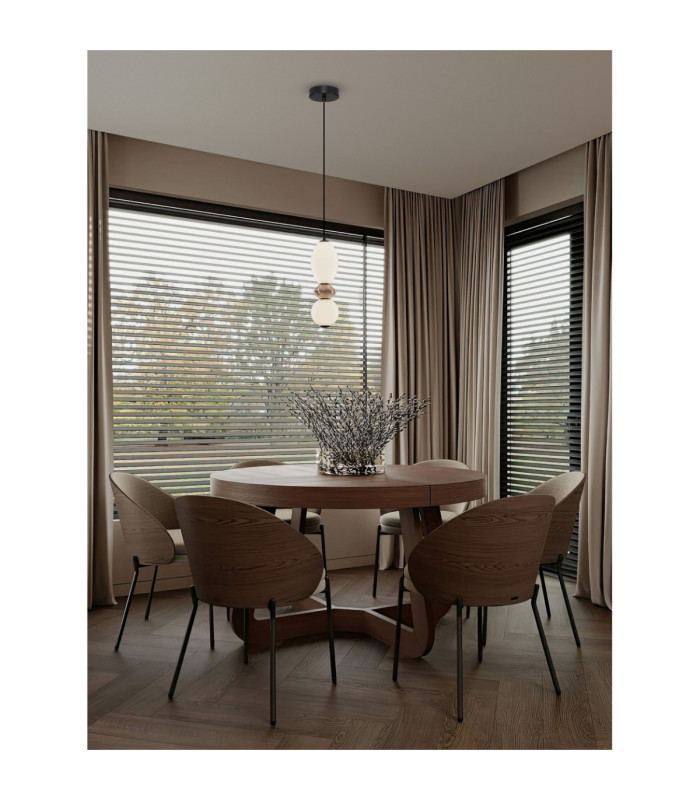 Pallina Slim Pendant Ceiling Light Mocha Matt Black Triac Dimmable LED 12W 720lm 3000K-2