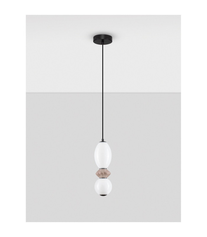 Pallina Slim Pendant Ceiling Light Mocha Matt Black Triac Dimmable LED 12W 720lm 3000K-3