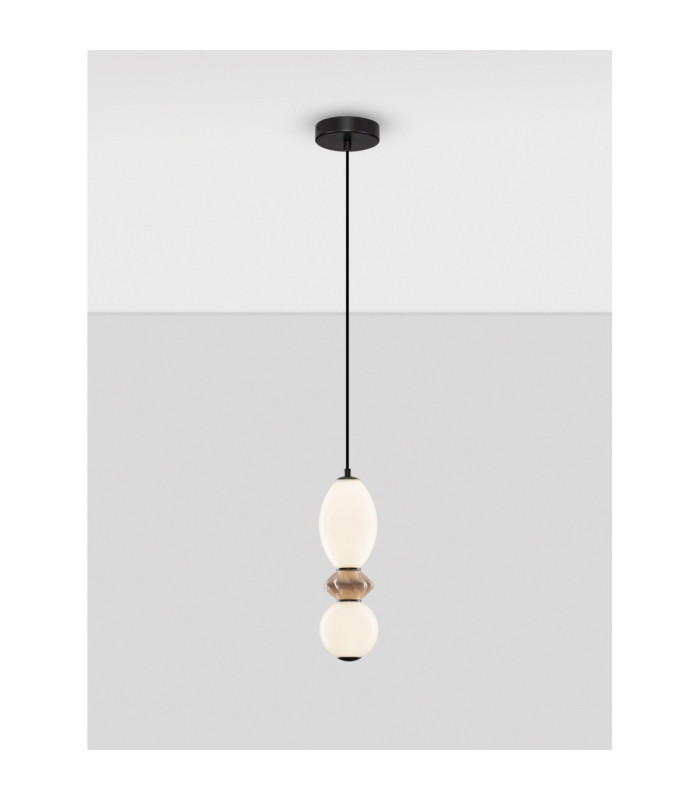 Pallina Slim Pendant Ceiling Light Mocha Matt Black Triac Dimmable LED 12W 720lm 3000K-4
