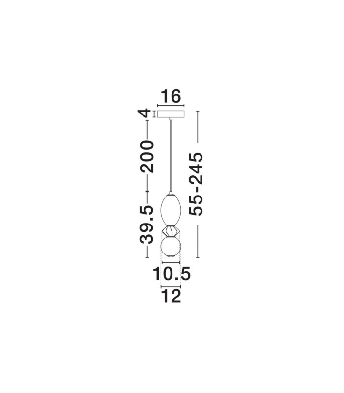 Pallina Slim Pendant Ceiling Light Mocha Matt Black Triac Dimmable LED 12W 720lm 3000K-6