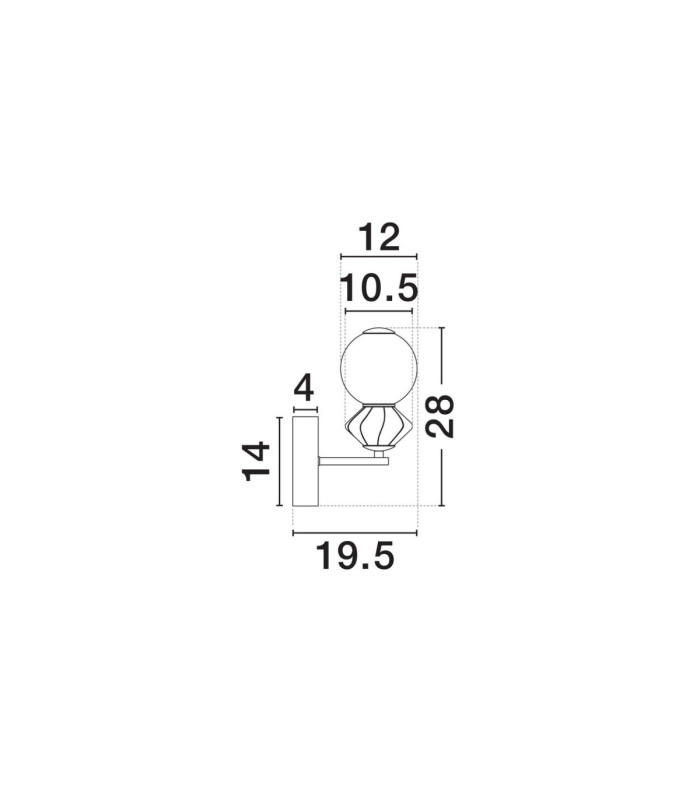 Pallina Globe Wall Lights Light Grey Matt Black Triac Dimmable LED 6W 360lm 3000K-9
