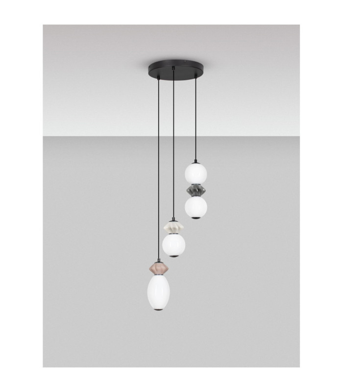 Pallina Cluster Pendant Ceiling Light Mocha Light Grey Dark Grey Matt Black Triac Dimmable LED 20W 1200lm 3000K-3