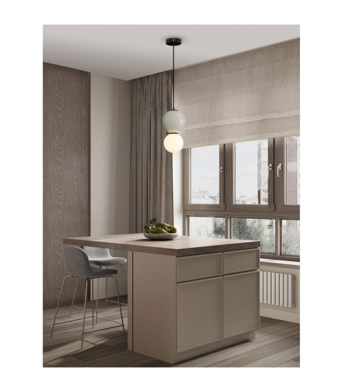 Noesis Globe Pendant Ceiling Light  Grey Matt Black LED 6W 360lm 3000K-2