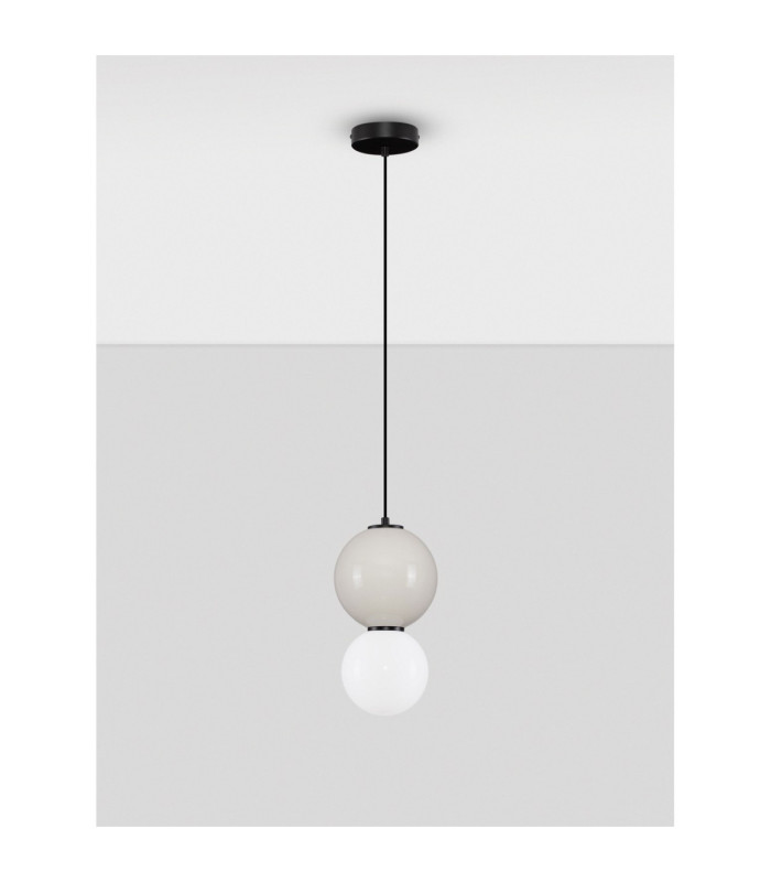 Noesis Globe Pendant Ceiling Light  Grey Matt Black LED 6W 360lm 3000K-3