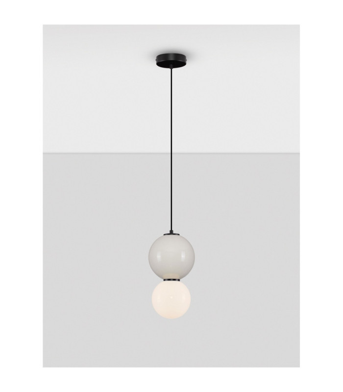 Noesis Globe Pendant Ceiling Light  Grey Matt Black LED 6W 360lm 3000K-4