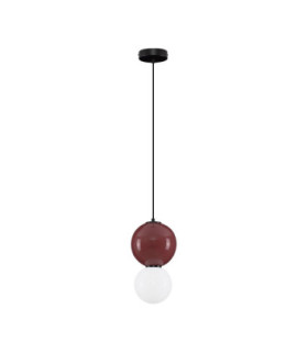 Noesis Globe Pendant Ceiling Light Bordeaux Matt Black LED 6W 360lm 3000K-1