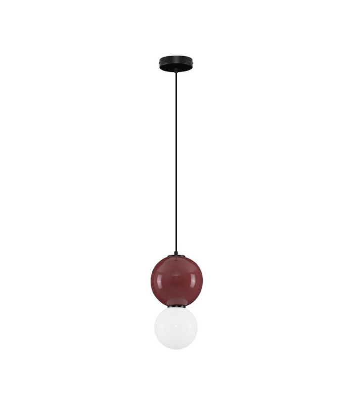 Noesis Globe Pendant Ceiling Light Bordeaux Matt Black LED 6W 360lm 3000K-1