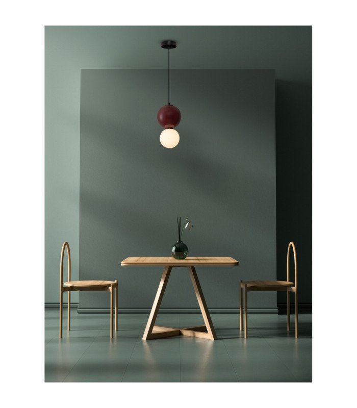 Noesis Globe Pendant Ceiling Light Bordeaux Matt Black LED 6W 360lm 3000K-2