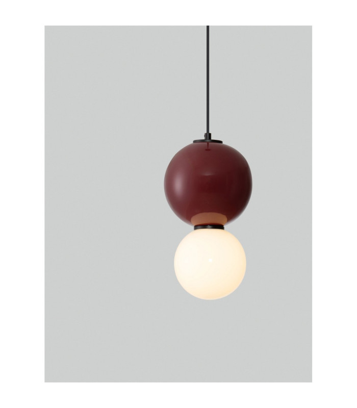 Noesis Globe Pendant Ceiling Light Bordeaux Matt Black LED 6W 360lm 3000K-5