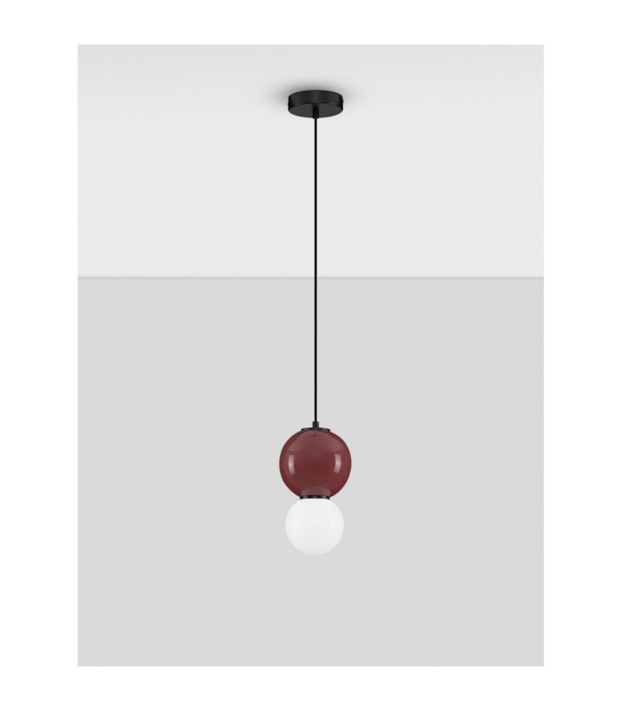 Noesis Slim Pendant Ceiling Light Bordeaux Matt Black LED 4W 240lm 3000K-3