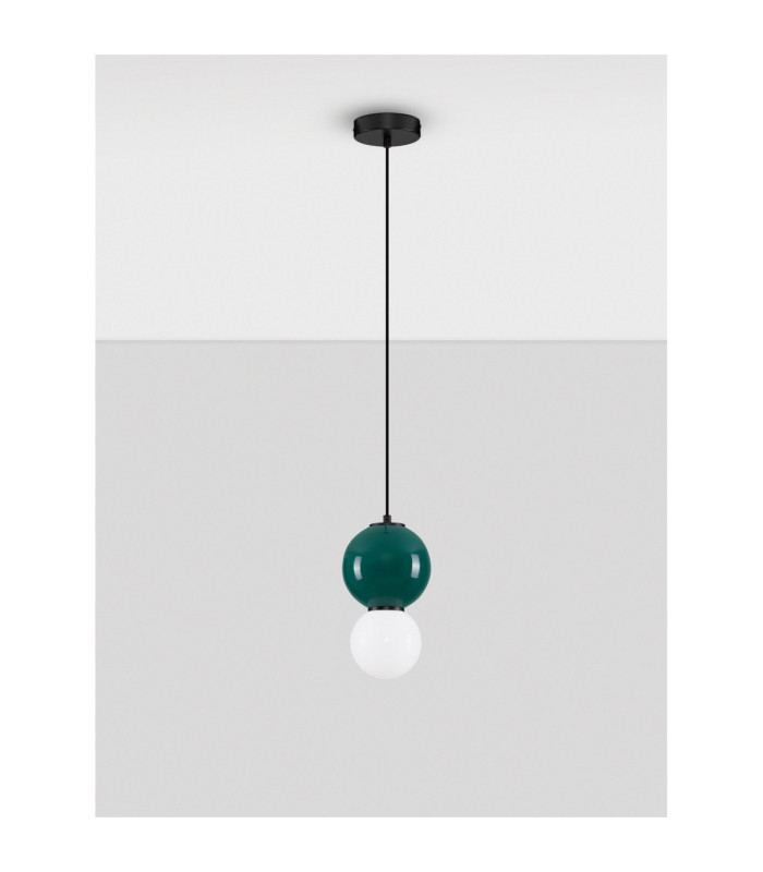 Noesis Slim Pendant Ceiling Light Green Matt Black LED 4W 240lm 3000K-3