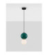 Noesis Slim Pendant Ceiling Light Green Matt Black LED 6W 360lm 3000K-4