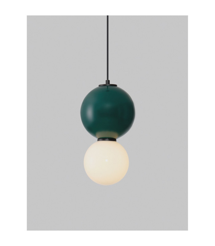 Noesis Slim Pendant Ceiling Light Green Matt Black LED 6W 360lm 3000K-5