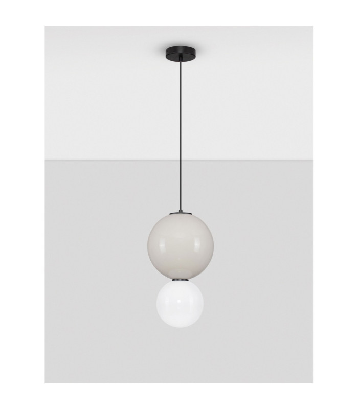 Noesis Globe Pendant Ceiling Light  Grey Matt Black LED 7W 420lm 3000K-3