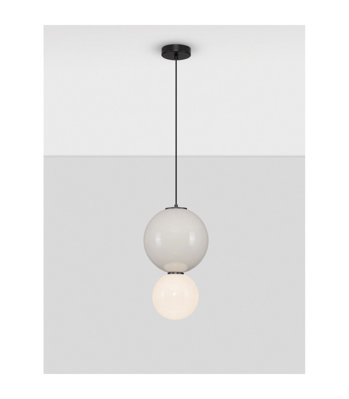 Noesis Globe Pendant Ceiling Light  Grey Matt Black LED 7W 420lm 3000K-4