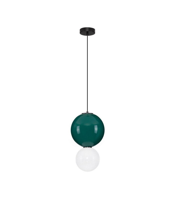 Noesis Globe Pendant Ceiling Light Green Matt Black LED 7W 420lm 3000K-1