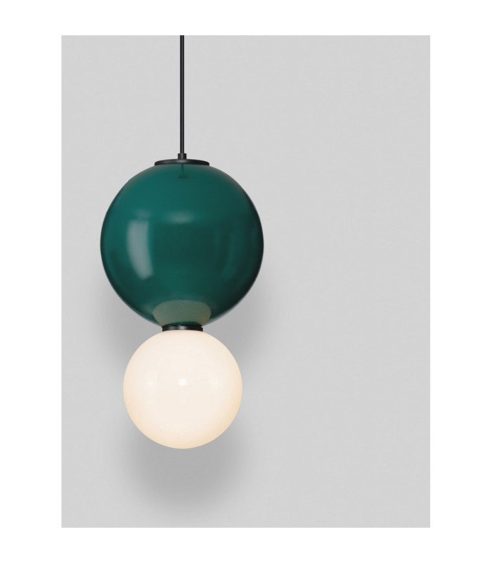 Noesis Globe Pendant Ceiling Light Green Matt Black LED 7W 420lm 3000K-5