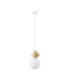 Clio Short Slim Pendant Ceiling Light Yellow Matt White E14 1x5W-1