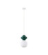 Clio Short Slim Pendant Ceiling Light Green Matt White E14 1x5W-1