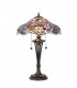 2 Light Medium Table Lamp Dark Bronze, Tiffany Glass, E27 - 1