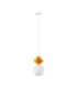 Clio Short Slim Pendant Ceiling Light Orange Matt White E14 1x5W-1