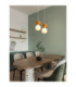 Clio Short Slim Pendant Ceiling Light Orange Matt White E14 1x5W-2
