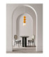 Clio Tall Slim Pendant Ceiling Light Orange Matt White E14 1x5W-2