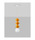Clio Tall Slim Pendant Ceiling Light Orange Matt White E14 1x5W-3