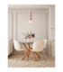 Clio Tall Slim Pendant Ceiling Light Pink Matt White E14 1x5W-2