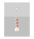 Clio Tall Slim Pendant Ceiling Light Pink Matt White E14 1x5W-4