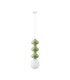 Clio Tall Slim Pendant Ceiling Light Green Matt White E14 1x5W-1