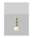 Clio Tall Slim Pendant Ceiling Light Green Matt White E14 1x5W-4