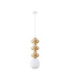 Clio Tall Slim Pendant Ceiling Light Yellow Matt White E14 1x5W-1